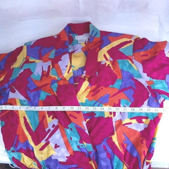 Pat Argenti multicolor silk vintage double breasted button blazer size 10 EUC - Picture 5 of 10